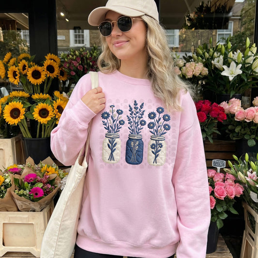 White & Blue Flower Vases