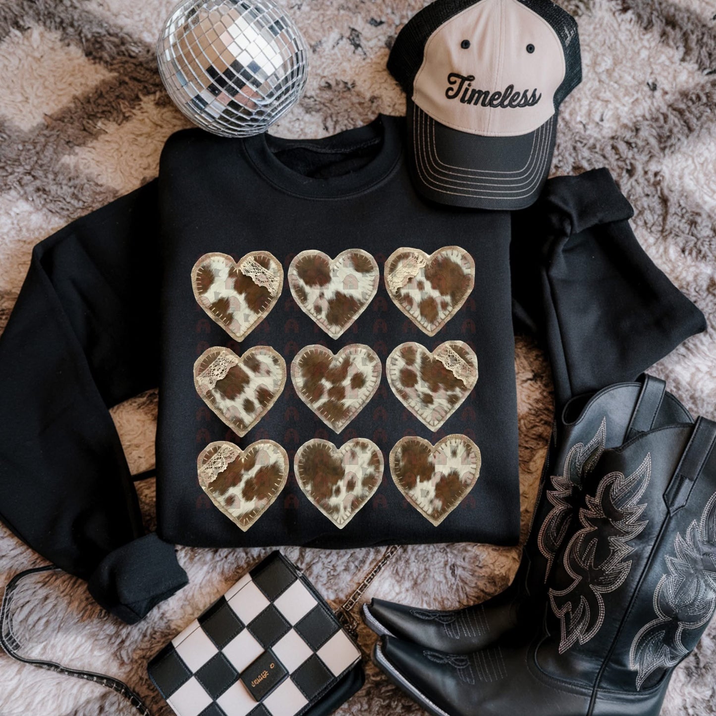 Cowhide Hearts