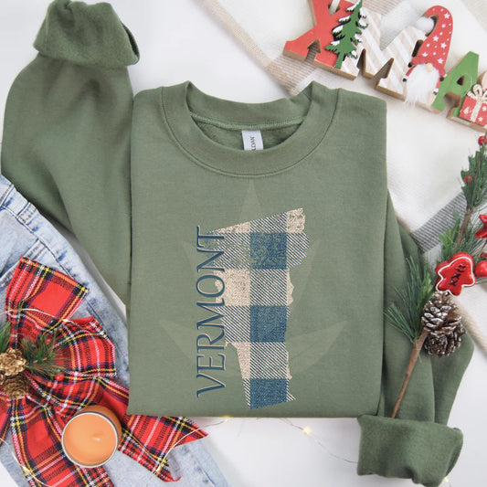 Vermont Plaid Crewneck